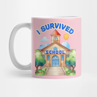 School's out, I SURVIVED SCHOOL! Classof2024, graduation gift, teacher gift, student gift. Mug